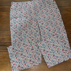 LOFT Floral Print Capris - Red, Blue, White size 14